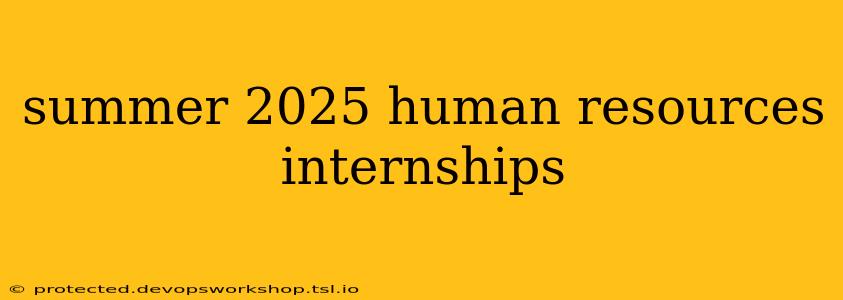 summer 2025 human resources internships