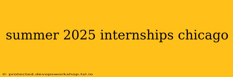 summer 2025 internships chicago