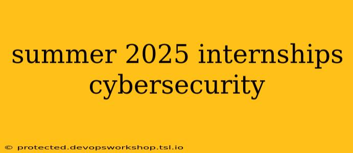 summer 2025 internships cybersecurity