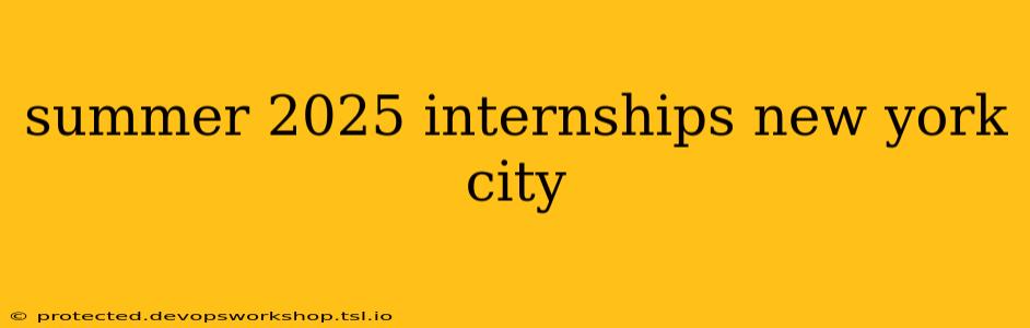 summer 2025 internships new york city