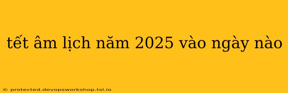 tết âm lịch năm 2025 vào ngày nào