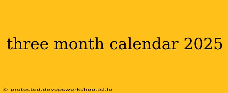 three month calendar 2025