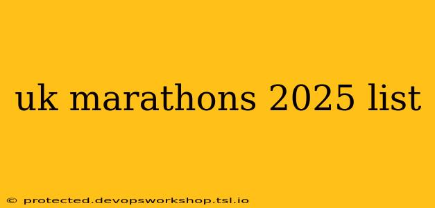 uk marathons 2025 list