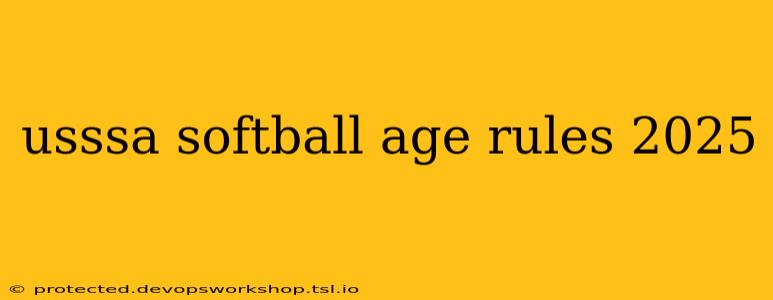 usssa softball age rules 2025