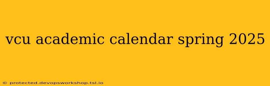 vcu academic calendar spring 2025