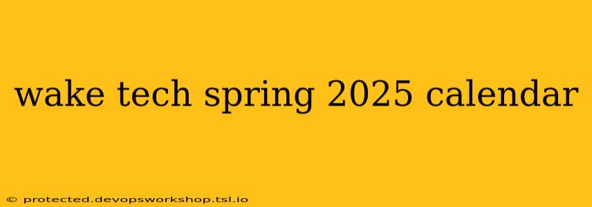 wake tech spring 2025 calendar