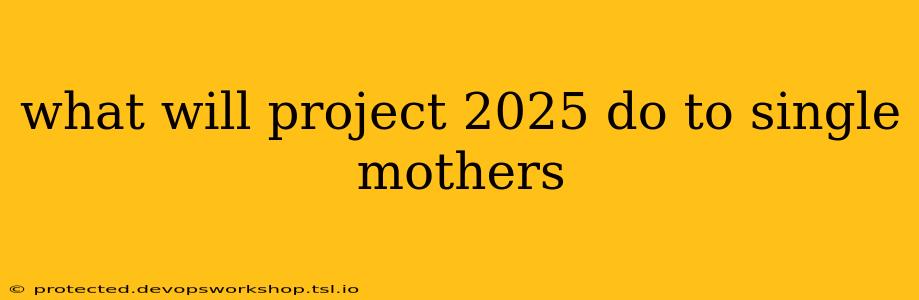 what will project 2025 do to single mothers