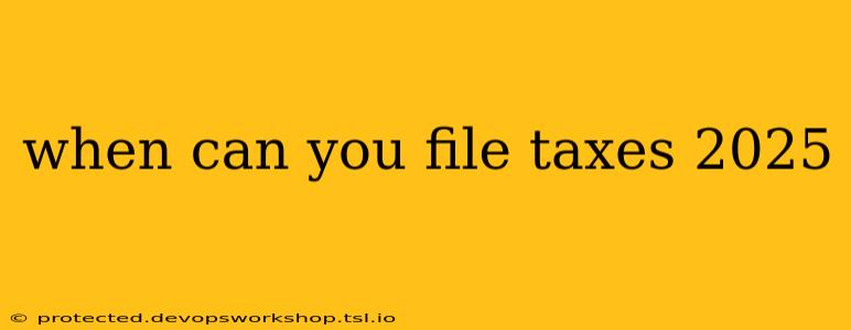 when can you file taxes 2025