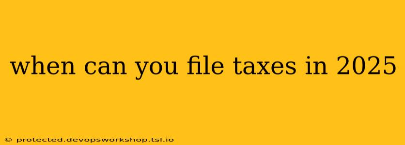 when can you file taxes in 2025