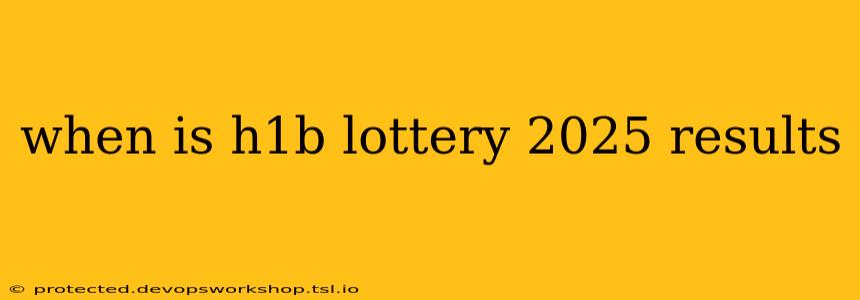 when is h1b lottery 2025 results