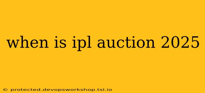 when is ipl auction 2025