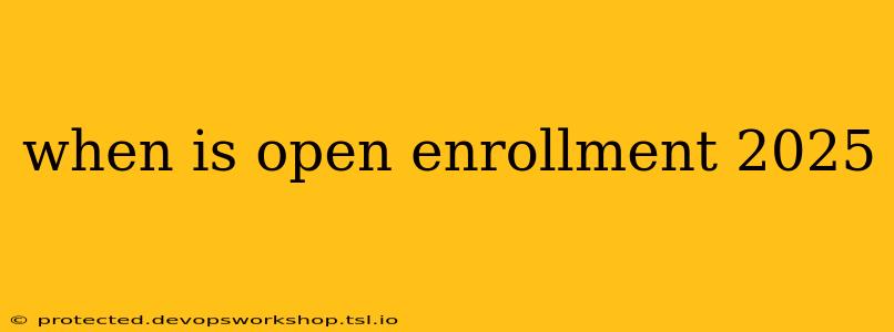 when is open enrollment 2025