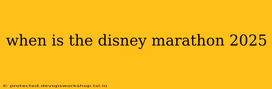 when is the disney marathon 2025