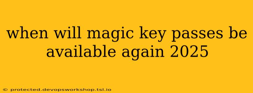 when will magic key passes be available again 2025