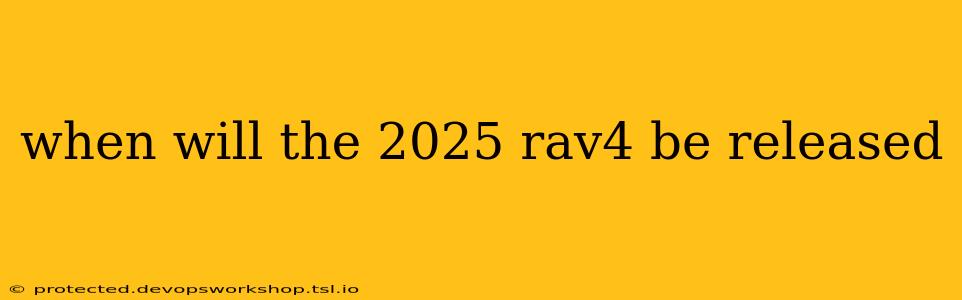 when will the 2025 rav4 be released