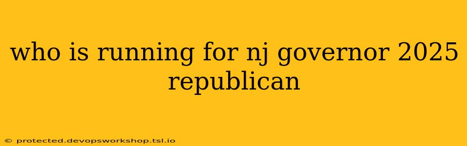 who is running for nj governor 2025 republican